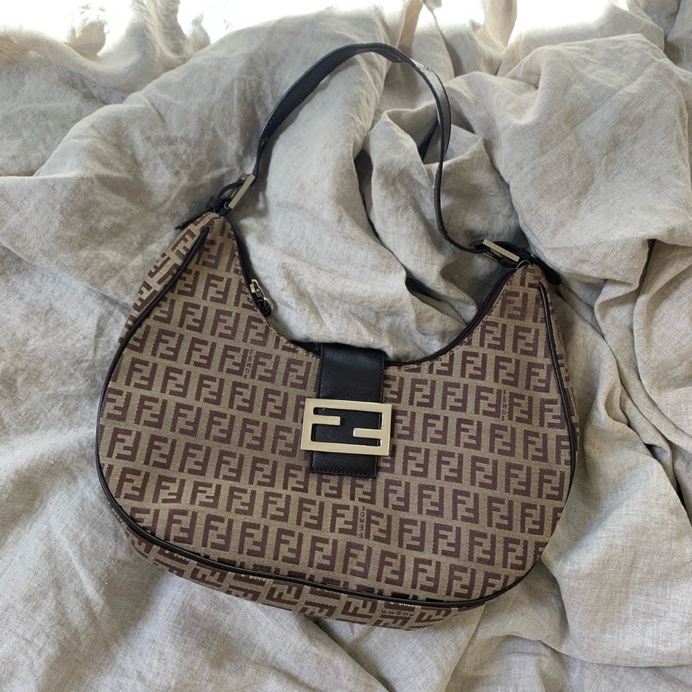 🚫SOLD ON DEPOP🚫 Fendi Zucca Brown Shoulder Bag